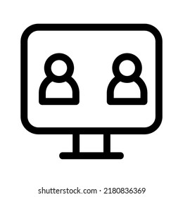 video conference icon or logo isolated sign symbol vector illustration - high quality black style vector icons

