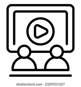 Video conference icon outline vector. Homework help. Child study