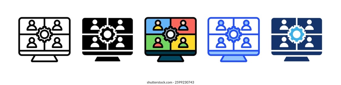 Video Conference Icon Set With Multiple Style Collection