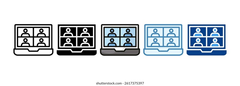 Video Conference Icon Set Multiple Style Collection