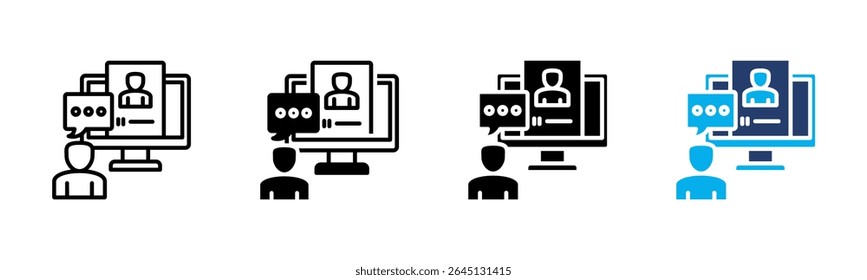 Video Conference icon sheet multiple style collection