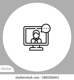 Video conference icon sign vector,Symbol, logo illustration for web and mobile
