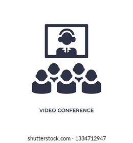 video conference icon. Simple element illustration from human resources concept. video conference editable symbol design on white background. Can be use for web and mobile.