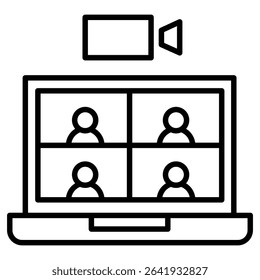 Video conference icon Thin line vector design