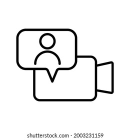 Video conference icon vector. Video Call illustration sign. online training symbol or logo.