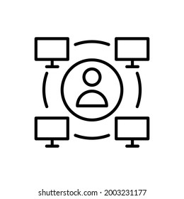 Video conference icon vector. Video Call illustration sign. online training symbol or logo.