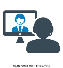Video conference icon. Vector graphics.