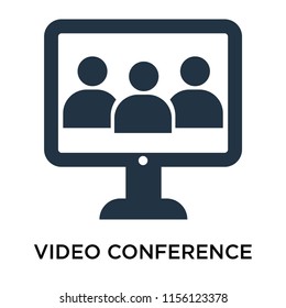 Video conference icon vector isolated on white background, Video conference transparent sign