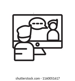 Video conference icon vector isolated on white background, Video conference transparent sign