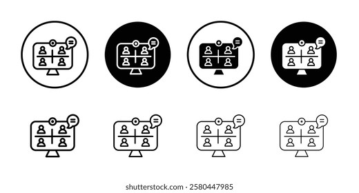 Video conference icon Vector logo outline