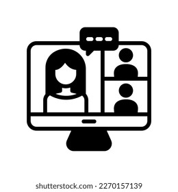Icono de videoconferencia en vector. Logotipo
