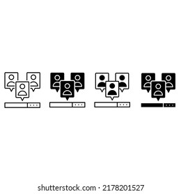 Video conference icon vector set. webinar illustration sign collection. communication symbol or logo.