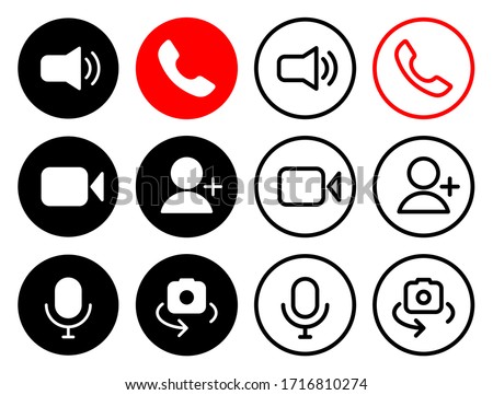 Video conference icons set/ Online meeting icons set