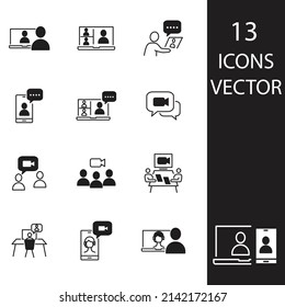 Video Conference icons set . Video Conference pack symbol vector elements for infographic web