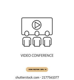 video conference icons  symbol vector elements for infographic web
