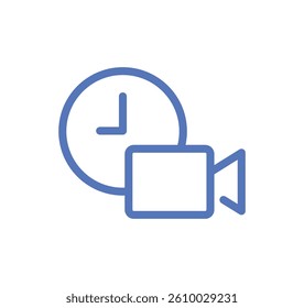 Video conference, line art icon, video conference outlined lineart, interface related vector illustration.
