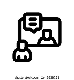 video conference line icon. Clean and minimalist vector icon for websites, mobile apps, presentations, and logos. Fully scalable and customizable for any project.