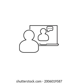 Video conference line icon. Vector illustration design.