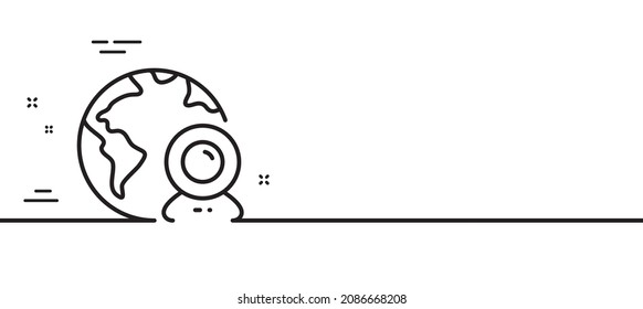 Video conference line icon. Virtual presentation sign. Web camera symbol. Minimal line illustration background. Video conference line icon pattern banner. White web template concept. Vector