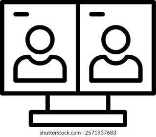 Video Conference Line Vector Icon Design