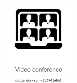 Video Conference and meeting icon concept
