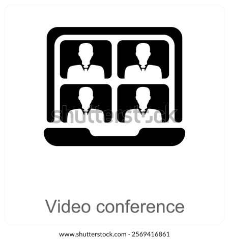 Video Conference and meeting icon concept