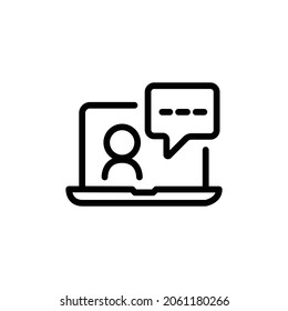 Video conference, meeting line icon, vector illustration
