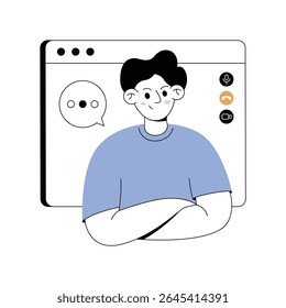 Video Conference Modern illustrations. Eps 10 file on transparent background