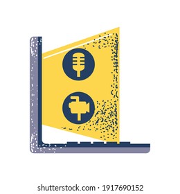 video conference online communication computer program screen vector illustration