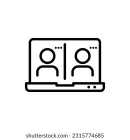video conference outline vector icon isolated on white. video conference stock vector icon for web, mobile app and ui design