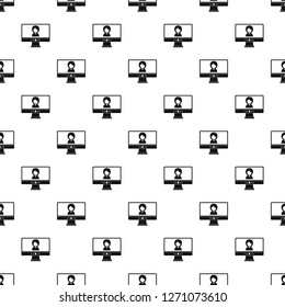 Video conference pattern seamless vector repeat geometric for any web design