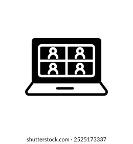 video conference solid icon vector design good for web or mobile app