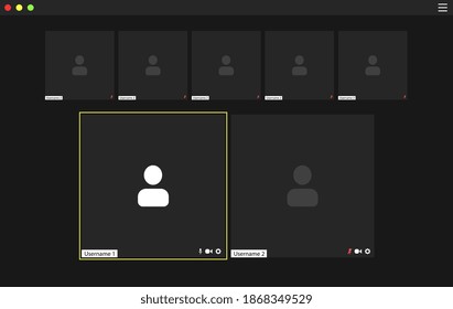 Video Conference User Interface Video Call Stock Vector (Royalty Free ...