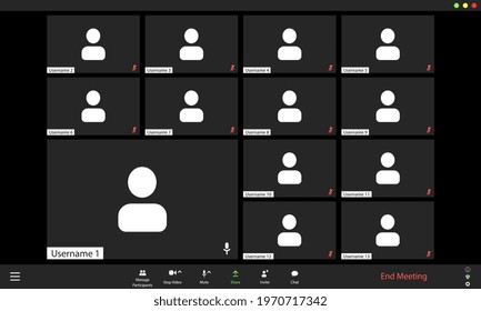 Video conference user interface, video conference calls window overlay