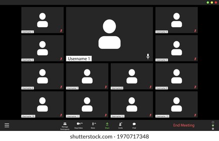 Video conference user interface, video conference calls window overlay