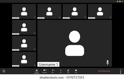 Video conference user interface, video conference calls window overlay