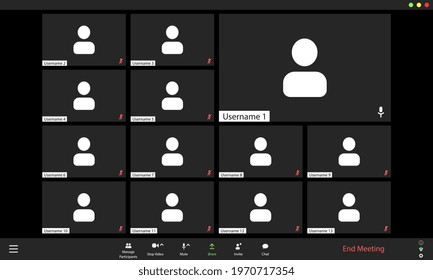 Video conference user interface, video conference calls window overlay