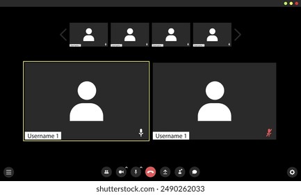 Video conference user interface, video conference calls window overlay