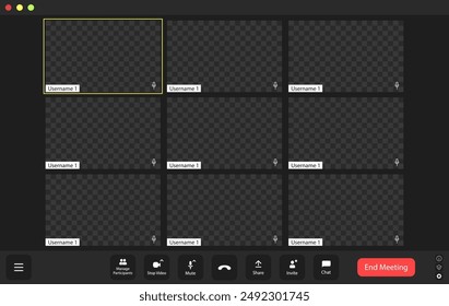 Video conference user interface, video conference calls window overlay