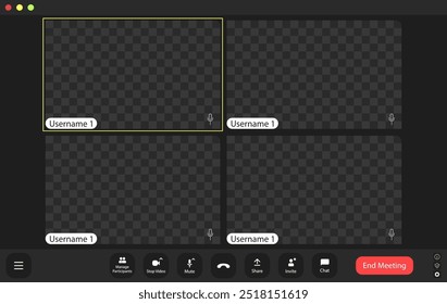 Videokonferenz-Benutzerschnittstelle, Videokonferenz-Anrufe-Fenster-Overlay
