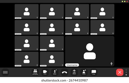 Video conference user interface, video conference calls window overlay