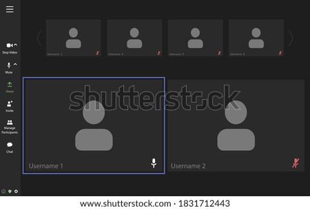 Video conference user interface, video conference calls window overlay