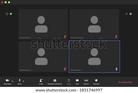 Video conference user interface, video conference calls window overlay