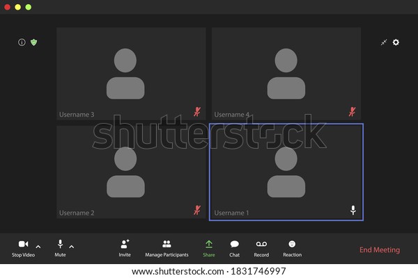 Video conference user interface, video conference\
calls window overlay