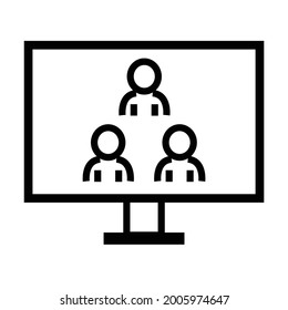 Video conference in vector icon