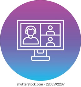 Icono vectorial de videoconferencia. Se puede usar para imprimir, móviles y aplicaciones web.