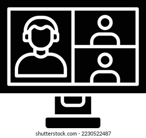 Video Conference vector icon. Can be used for printing, mobile and web applications.