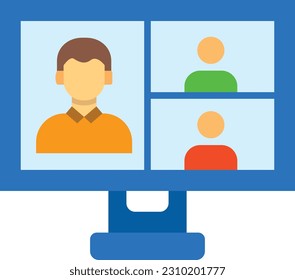 Icono vectorial de videoconferencia. Se puede usar para imprimir, móviles y aplicaciones web.