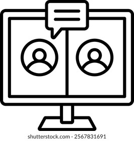 Video Conference vector icon. Can be used for printing, mobile and web applications.