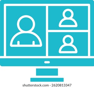 Vektorsymbol für Videokonferenz. Kann für Druck-, Mobil- und Web-Anwendungen verwendet werden.